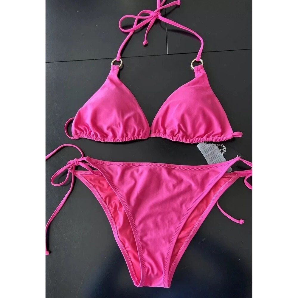 New Relleciga Pink Bikini Swimsuit Jr L Rose Pink 2 Piece NWT‎ $129.99